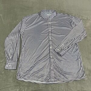 Collars & Co Long Sleeve Button-Up Shirt Mens 3XL Navy Blue Check Soft New NWOT